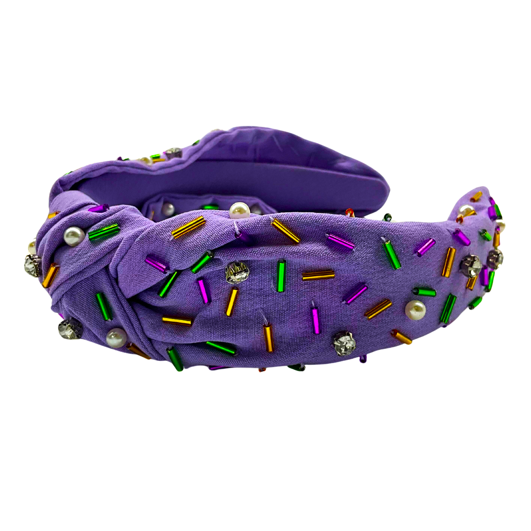 Lavender Knot Mardi Gras Headband