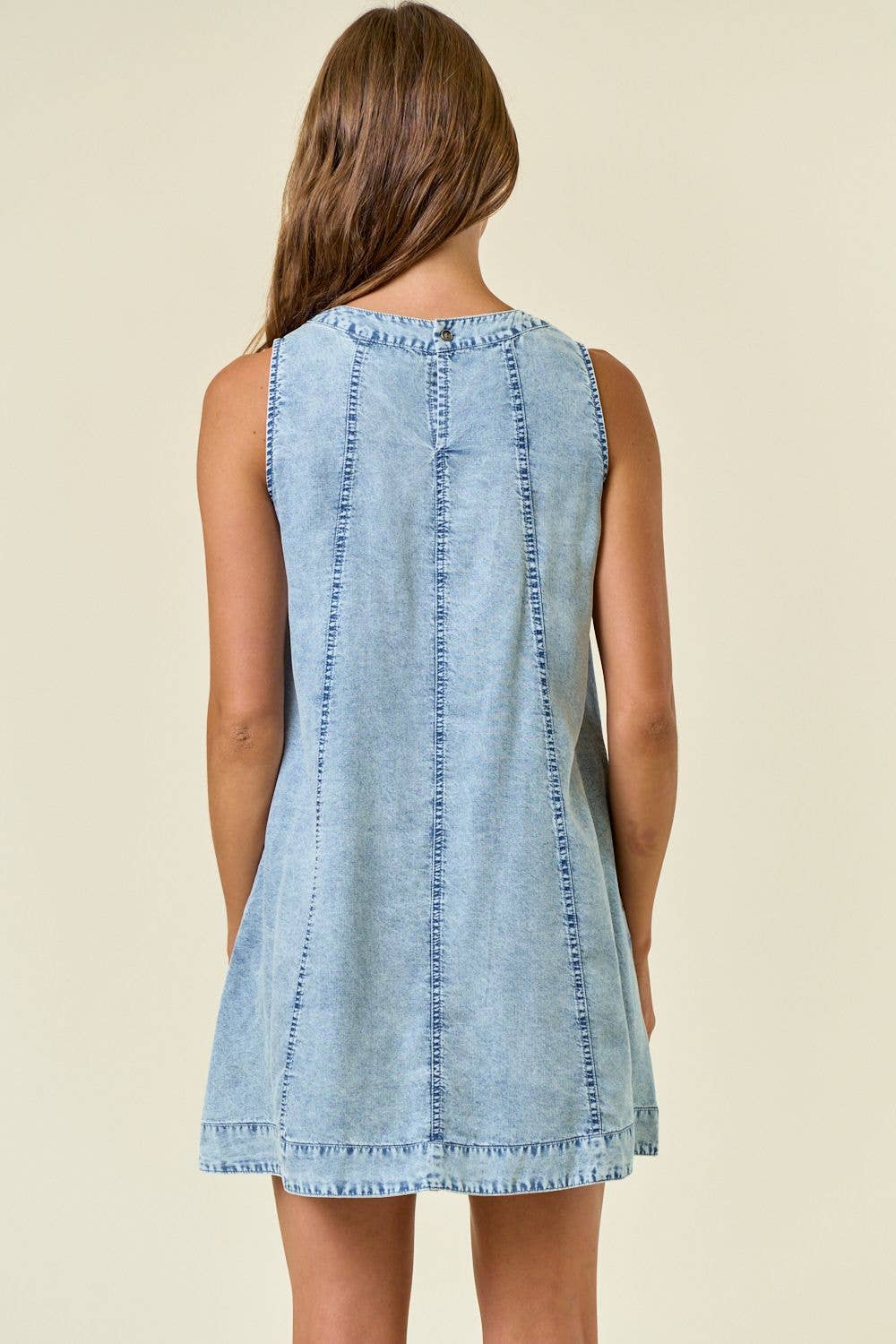 The Easygoing Chambray Mini Dress