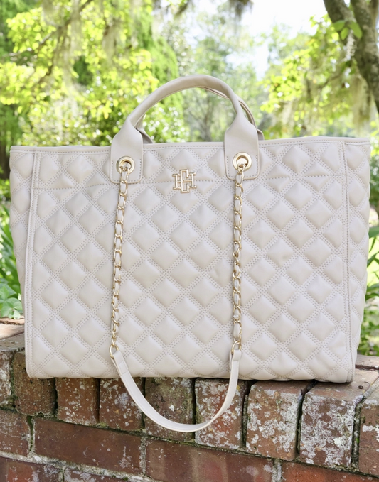 Melissa Tote Bag Nude Quilted